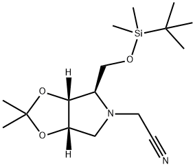 (3aR,4R,6aS)-4-[[[(1,1-Dimethylethyl)dimethylsilyl]oxy]methyl]tetrahydro-2,2-dimethyl-5H-1,3-dioxolo[4,5-c]pyrrole-5-acetonitrile Struktur