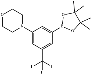 4-[3-(4,4,5,5-tetramethyl-1,3,2-dioxaborolan-2-yl)-5-(trifluoromethyl)phenyl]morpholine Struktur