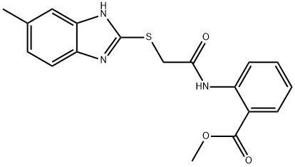 methyl 2-({[(6-methyl-1H-benzimidazol-2-yl)sulfanyl]acetyl}amino)benzoate Struktur