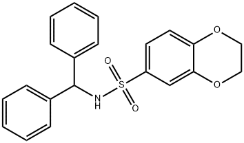 N-(diphenylmethyl)-2,3-dihydro-1,4-benzodioxine-6-sulfonamide Struktur