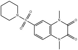 1,4-dimethyl-6-(piperidin-1-ylsulfonyl)-1,4-dihydroquinoxaline-2,3-dione Struktur