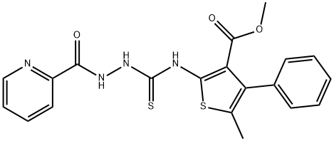 methyl 5-methyl-4-phenyl-2-(2-picolinoylhydrazinecarbothioamido)thiophene-3-carboxylate Struktur