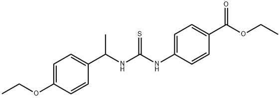 ethyl 4-(3-(1-(4-ethoxyphenyl)ethyl)thioureido)benzoate Struktur