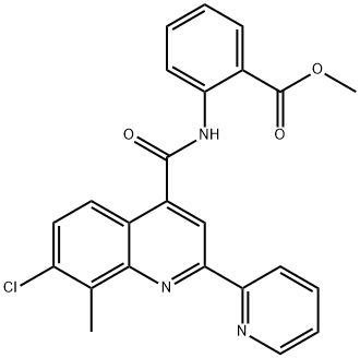 methyl 2-(7-chloro-8-methyl-2-(pyridin-2-yl)quinoline-4-carboxamido)benzoate Struktur