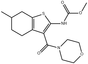 methyl (6-methyl-3-(morpholine-4-carbonyl)-4,5,6,7-tetrahydrobenzo[b]thiophen-2-yl)carbamate Struktur