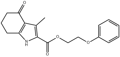 2-phenoxyethyl 3-methyl-4-oxo-4,5,6,7-tetrahydro-1H-indole-2-carboxylate Struktur