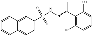 (Z)-N'-(1-(2,6-dihydroxyphenyl)ethylidene)naphthalene-2-sulfonohydrazide Struktur