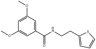 3,5-dimethoxy-N-[2-(2-thienyl)ethyl]benzamide Struktur