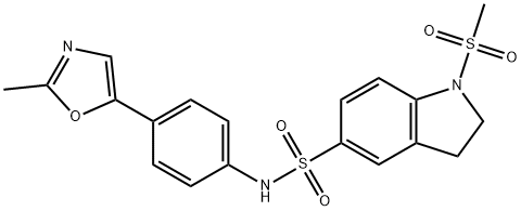 N-[4-(2-methyl-1,3-oxazol-5-yl)phenyl]-1-(methylsulfonyl)-2,3-dihydro-1H-indole-5-sulfonamide Struktur