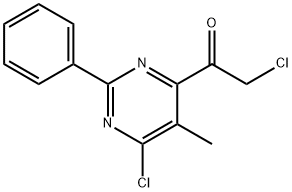 2-Chloro-1-(6-chloro-5-methyl-2-phenylpyrimidin-4-yl)ethanone Struktur