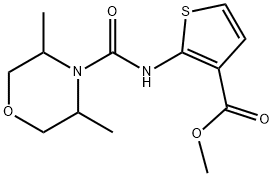 methyl 2-(3,5-dimethylmorpholine-4-carboxamido)thiophene-3-carboxylate Struktur