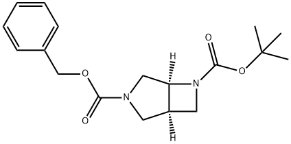 3-benzyl 6-tert-butyl 3,6-diazabicyclo[3.2.0]heptane-3,6-dicarboxylate Struktur