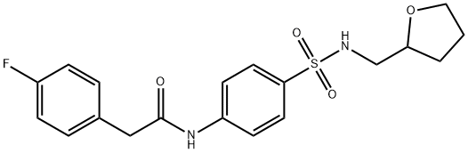 2-(4-fluorophenyl)-N-{4-[(tetrahydrofuran-2-ylmethyl)sulfamoyl]phenyl}acetamide Struktur