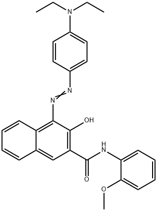 (E)-4-((4-(diethylamino)phenyl)diazenyl)-3-hydroxy-N-(2-methoxyphenyl)-2-naphthamide Struktur