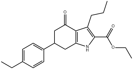 ethyl 6-(4-ethylphenyl)-4-oxo-3-propyl-4,5,6,7-tetrahydro-1H-indole-2-carboxylate Struktur