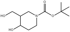 tert-butyl 4-hydroxy-3-(hydroxymethyl)piperidine-1-carboxylate Struktur