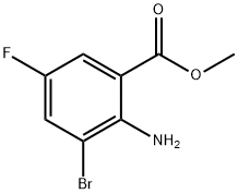 2-Amino-3-bromo-5-fluoro-benzoic acid methyl ester Struktur