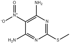 2-(methylthio)-5-nitropyrimidine-4,6-diamine Struktur