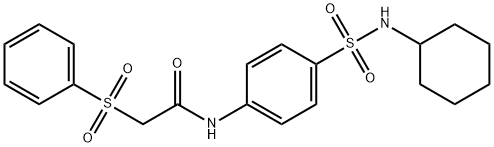 N-[4-(cyclohexylsulfamoyl)phenyl]-2-(phenylsulfonyl)acetamide Struktur