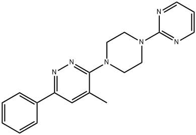 4-methyl-6-phenyl-3-(4-pyrimidin-2-ylpiperazin-1-yl)pyridazine Struktur