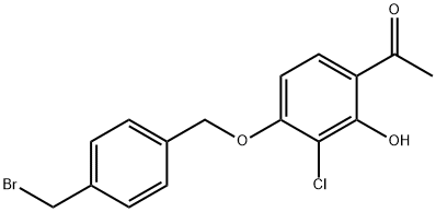 1-(4-((4-(Bromomethyl)benzyl)oxy)-3-chloro-2-hydroxyphenyl)ethanone Struktur