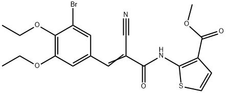 (E)-methyl 2-(3-(3-bromo-4,5-diethoxyphenyl)-2-cyanoacrylamido)thiophene-3-carboxylate Struktur