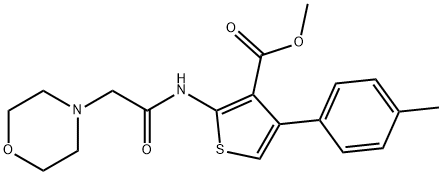 methyl 2-(2-morpholinoacetamido)-4-(p-tolyl)thiophene-3-carboxylate Struktur