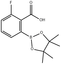 2-Fluoro-6-(4,4,5,5-tetramethyl-1,3,2-dioxaborolan-2-yl)benzoic acid Struktur