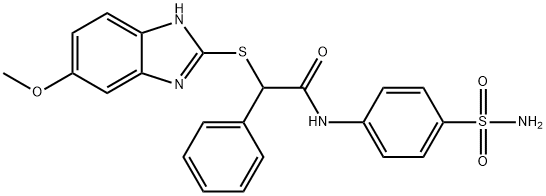 2-[(5-methoxy-1H-benzimidazol-2-yl)sulfanyl]-2-phenyl-N-(4-sulfamoylphenyl)acetamide Struktur