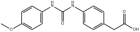 2-(4-(3-(4-methoxyphenyl)ureido)phenyl)acetic acid Struktur