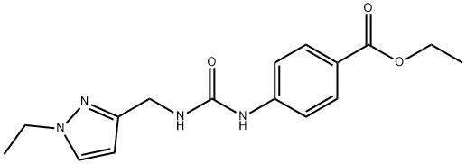 ethyl 4-(3-((1-ethyl-1H-pyrazol-3-yl)methyl)ureido)benzoate Struktur