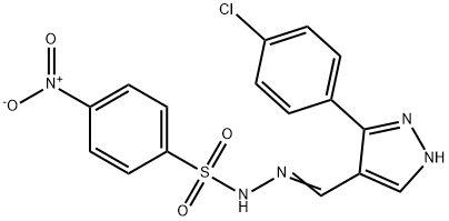 (E)-N'-((3-(4-chlorophenyl)-1H-pyrazol-4-yl)methylene)-4-nitrobenzenesulfonohydrazide Struktur