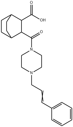 (E)-3-(4-cinnamylpiperazine-1-carbonyl)bicyclo[2.2.2]octane-2-carboxylic acid Struktur