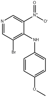 3-Bromo-N-(4-methoxyphenyl)-5-nitropyridin-4-amine Struktur