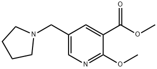 Methyl 2-methoxy-5-(pyrrolidin-1-ylmethyl)nicotinate Struktur