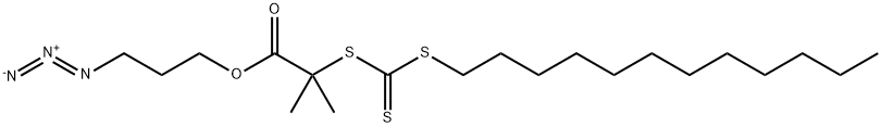 2-(Dodecylthiocarbonothioylthio)-2-methylpropionic acid 3-azido-1-propanol ester Struktur