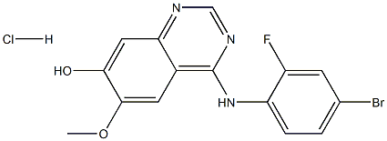 4-((4-Bromo-2-fluorophenyl)amino)-6-methoxyquinazolin-7-ol hydrochloride Struktur