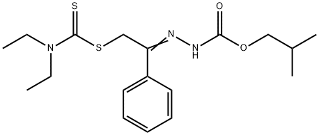 (Z)-isobutyl 2-(2-((diethylcarbamothioyl)thio)-1-phenylethylidene)hydrazinecarboxylate Struktur