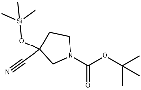 tert-Butyl 3-cyano-3-((trimethylsilyl)oxy)pyrrolidine-1-carboxylate Struktur