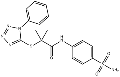 2-methyl-2-[(1-phenyl-1H-tetrazol-5-yl)sulfanyl]-N-(4-sulfamoylphenyl)propanamide Struktur