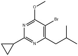 5-Bromo-2-cyclopropyl-4-isobutyl-6-methoxypyrimidine Struktur