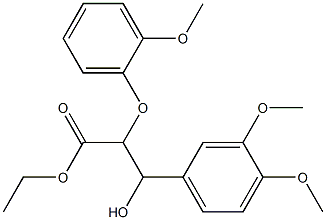 Ethyl 3-(3,4-dimethoxyphenyl)-3-hydroxy-2-(2-methoxyphenoxy)propanoate Struktur