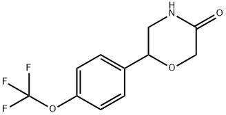 6-[4-(trifluoromethoxy)phenyl]-3-morpholinone Struktur