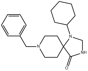 8-benzyl-1-cyclohexyl-1,3,8-triazaspiro[4,5]decan-4-one Struktur