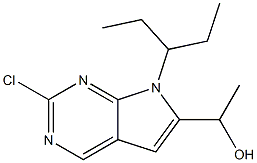 1-(2-Chloro-7-(pentan-3-yl)-7H-pyrrolo[2,3-d]pyrimidin-6-yl)ethanol Struktur