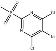 5-bromo-4,6-dichloro-2-methanesulfonyl-pyrimidine Struktur