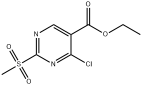 4-Chloro-2-methanesulfinyl-pyrimidine-5-carboxylic acid ethyl ester Struktur