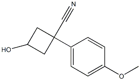 3-hydroxy-1-(4-methoxyphenyl)cyclobutanecarbonitrile Struktur