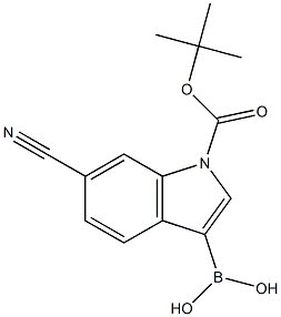 {1-[(tert-butoxy)carbonyl]-6-cyano-1H-indol-3-yl}boronic acid Struktur