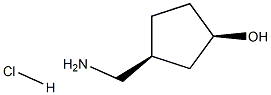 (1R,3S)-3-Aminomethyl-cyclopentanol hydrochloride Struktur